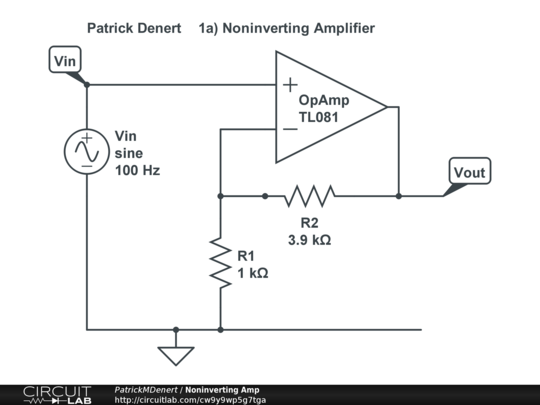 Noninverting Amp - CircuitLab