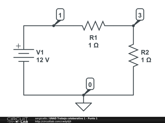 UNAD Trabajo colaborativo 1 - Punto 1 - CircuitLab