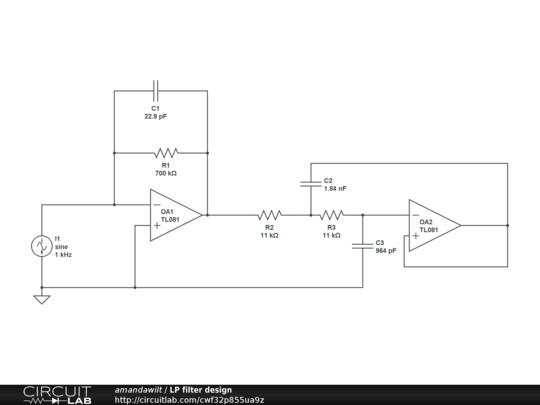 LP filter design - CircuitLab