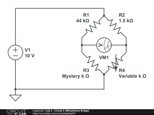 Lab 2 - Circuit 3 (Wheatstone Bridge) - CircuitLab