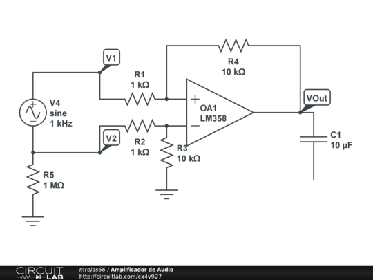 Amplificador de Audio - CircuitLab