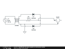 Rectificador de onda completa con derivacion central
