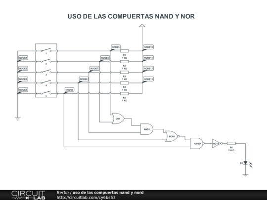 Uso De Las Compuertas Nand Y Nord Circuitlab 8915