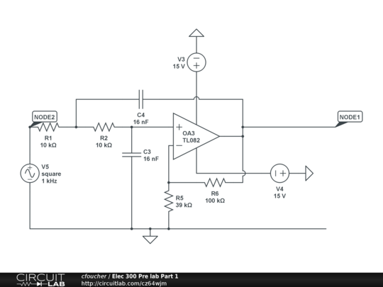 Elec 300 Pre lab Part 1 - CircuitLab