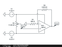 Non-inverting amplifier DC