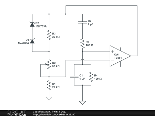 Twin T Osc. - Circuitlab